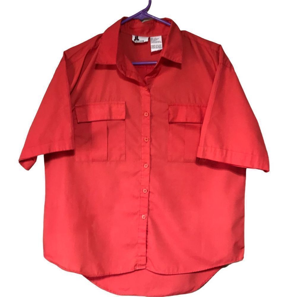 Vintage 70s 80s bright orange safari pocket shirt modern size up to XL Cuffed sl